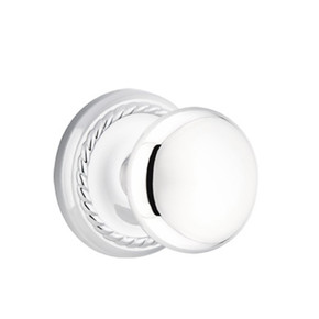 Emtek 8201-P-US26 Providence Door Knob Privacy Set With Rope Rosette Polished Chrome