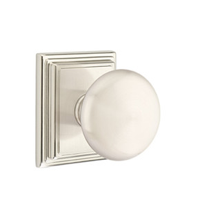 Emtek 8261-P-US15 Providence Door Knob Privacy Set With Wilshire Rosette Satin Nickel