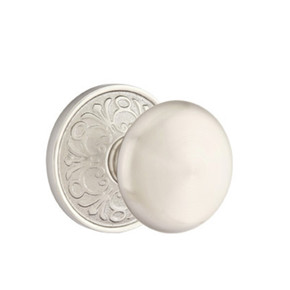 Emtek 8056-P-US15 Providence Door Knob Dummy Set With Lancaster Rosette Satin Nickel