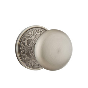 Emtek 8056-P-US15A Providence Door Knob Dummy Set With Lancaster Rosette Pewter