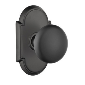 Emtek 8058-P-US19 Providence Door Knob Dummy Set With #8 Rosette Flat Black
