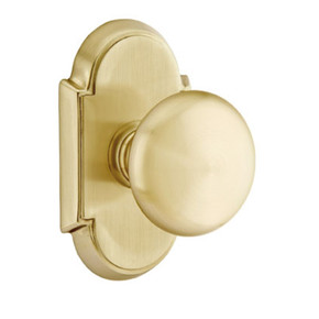 Emtek 8058-P-US4 Providence Door Knob Dummy Set With #8 Rosette Satin Brass