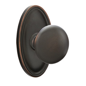 Emtek 8520-P-US10B Providence Door Knob Dummy Set With Oval Rosette Oil Rubbed Bronze
