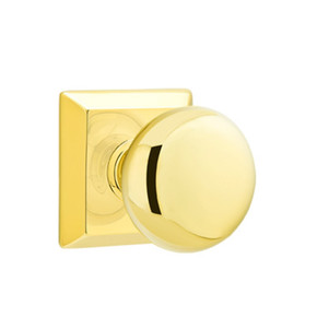 Emtek 8531-P-US3 Providence Door Knob Dummy Set With Quincy Rosette Polished Brass
