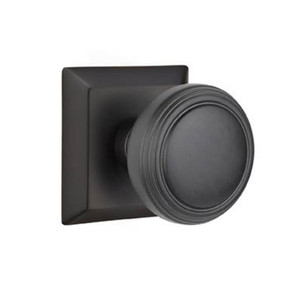Emtek 8231-NW-US19 Norwich Door Knob Privacy Set With Quincy Rosette Flat Black