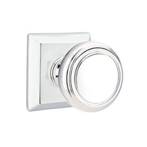 Emtek 8131-NW-US26 Norwich Door Knob Passage Set With Quincy Rosette Polished Chrome