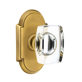 Emtek 8058-WS-US7 Windsor Crystal Door Knob Dummy Set With #8 Rosette French Antique