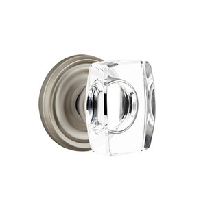 Emtek 8100-WS-US15A Windsor Crystal Door Knob Passage Set With Regular Rosette Pewter