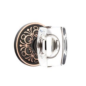 Emtek 8106-WS-US10B Windsor Crystal Door Knob Passage Set With Lancaster Rosette Oil Rubbed Bronze
