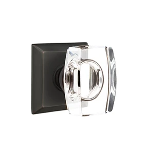 Emtek 8131-WS-US10B Windsor Crystal Door Knob Passage Set With Quincy Rosette Oil Rubbed Bronze