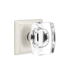 Emtek 8131-WS-US15 Windsor Crystal Door Knob Passage Set With Quincy Rosette Satin Nickel