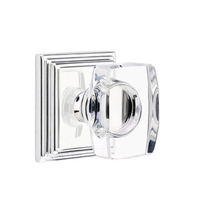 Emtek 8161-WS-US26 Windsor Crystal Door Knob Passage Set With Wilshire Rosette Polished Chrome