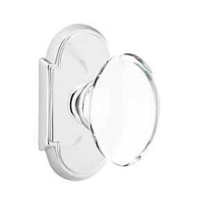 Emtek 8058-HT-US26 Hampton Crystal Door Knob Dummy Set With #8 Rosette Polished Chrome
