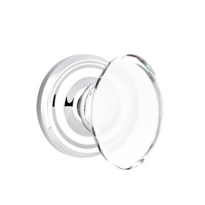 Emtek 8100-HT-US26 Hampton Crystal Door Knob Passage Set With Regular Rosette Polished Chrome