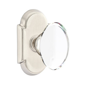 Emtek 8108-HT-US15 Hampton Crystal Door Knob Passage Set With #8 Rosette Satin Nickel