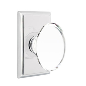 Emtek 8121-HT-US26 Hampton Crystal Door Knob Passage Set With Rectangular Rosette Polished Chrome