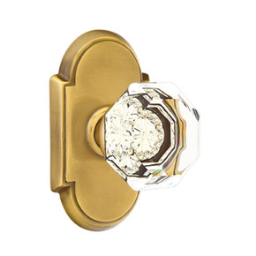 Emtek 8108-OT-US7 Old Town Clear Crystal Door Knob Passage Set With #8 Rosette French Antique