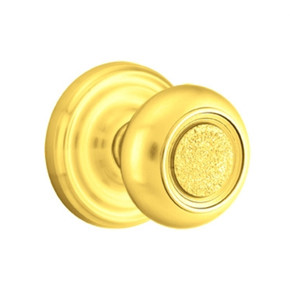 Emtek 8050-BT-US3 Belmont Door Knob Dummy Set With Regular Rosette Polished Brass