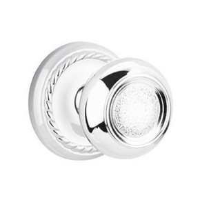 Emtek 8051-BT-US26 Belmont Door Knob Dummy Set With Rope Rosette Polished Chrome