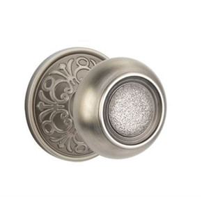 Emtek 8056-BT-US15A Belmont Door Knob Dummy Set With Lancaster Rosette Pewter