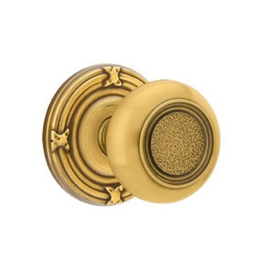 Emtek 8057-BT-US7 Belmont Door Knob Dummy Set With Ribbon & Reed Rosette French Antique