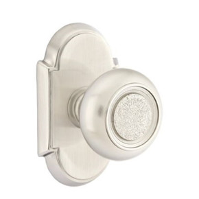 Emtek 8058-BT-US15 Belmont Door Knob Dummy Set With #8 Rosette Satin Nickel