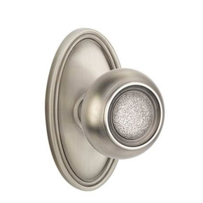 Emtek 8520-BT-US15A Belmont Door Knob Dummy Set With Oval Rosette Pewter