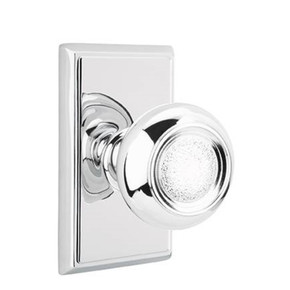 Emtek 8521-BT-US26 Belmont Door Knob Dummy Set With Rectangular Rosette Polished Chrome