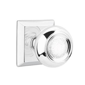 Emtek 8531-BT-US26 Belmont Door Knob Dummy Set With Quincy Rosette Polished Chrome