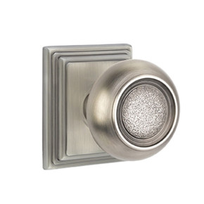 Emtek 8561-BT-US15A Belmont Door Knob Dummy Set With Wilshire Rosette Pewter