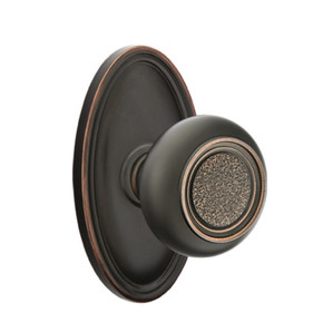 Emtek 8120-BT-US10B Belmont Door Knob Passage Set With Oval Rosette Oil Rubbed Bronze