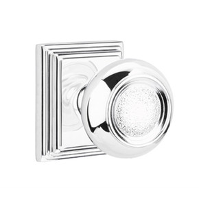 Emtek 8161-BT-US26 Belmont Door Knob Passage Set With Wilshire Rosette Polished Chrome