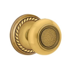 Emtek 8201-BT-US7 Belmont Door Knob Privacy Set With Rope Rosette French Antique