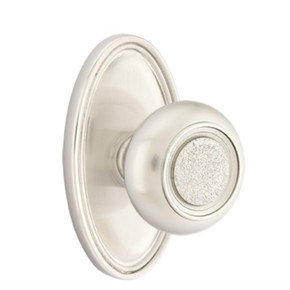 Emtek 8220-BT-US15 Belmont Door Knob Privacy Set With Oval Rosette Satin Nickel