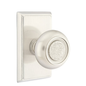 Emtek 8221-BT-US15 Belmont Door Knob Privacy Set With Rectangular Rosette Satin Nickel