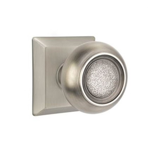 Emtek 8231-BT-US15A Belmont Door Knob Privacy Set With Quincy Rosette Pewter