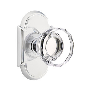 Emtek 8108-LW-US26 Lowell Crystal Door Knob Passage Set With #8 Rosette Polished Chrome
