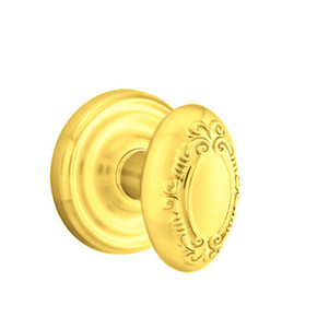 Emtek 8050-V-US3 Victoria Door Knob Dummy Set With Regular Rosette Polished Brass