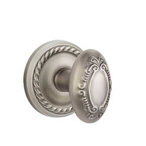 Emtek 8101-V-US15A Victoria Door Knob Passage Set With Rope Rosette Pewter