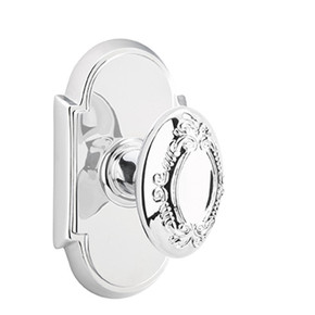 Emtek 8108-V-US26 Victoria Door Knob Passage Set With #8 Rosette Polished Chrome