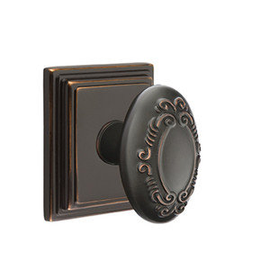 Emtek 8161-V-US10B Victoria Door Knob Passage Set With Wilshire Rosette Oil Rubbed Bronze