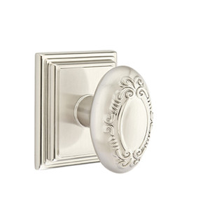 Emtek 8261-V-US15 Victoria Door Knob Privacy Set With Wilshire Rosette Satin Nickel