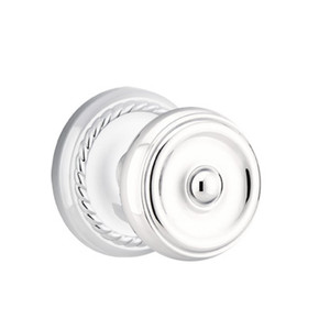 Emtek 8051-W-US26 Waverly Door Knob Dummy Set With Rope Rosette Polished Chrome