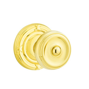 Emtek 8057-W-US3 Waverly Door Knob Dummy Set With Ribbon & Reed Rosette Polished Brass