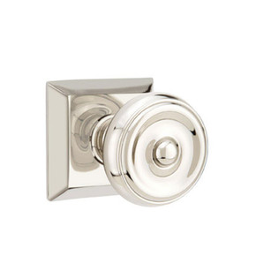 Emtek 8531-W-US14 Waverly Door Knob Dummy Set With Quincy Rosette Polished Nickel