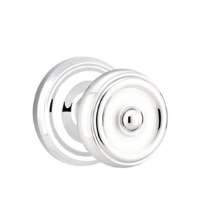 Emtek 8100-W-US26 Waverly Door Knob Passage Set With Regular Rosette Polished Chrome