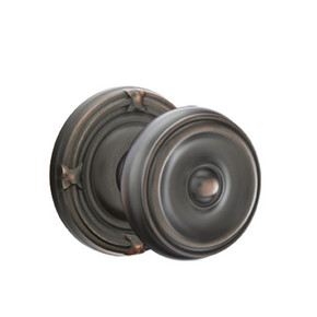 Emtek 8107-W-US10B Waverly Door Knob Passage Set With Ribbon & Reed Rosette Oil Rubbed Bronze
