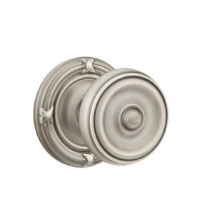 Emtek 8107-W-US15A Waverly Door Knob Passage Set With Ribbon & Reed Rosette Pewter