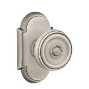 Emtek 8108-W-US15A Waverly Door Knob Passage Set With #8 Rosette Pewter