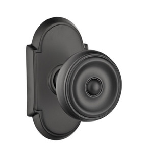 Emtek 8108-W-US19 Waverly Door Knob Passage Set With #8 Rosette Flat Black